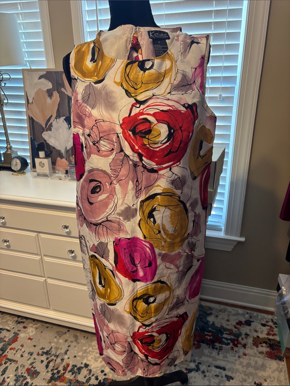 Kensie Floral Pencil Skirt - Red, Pink, Yellow, Cream